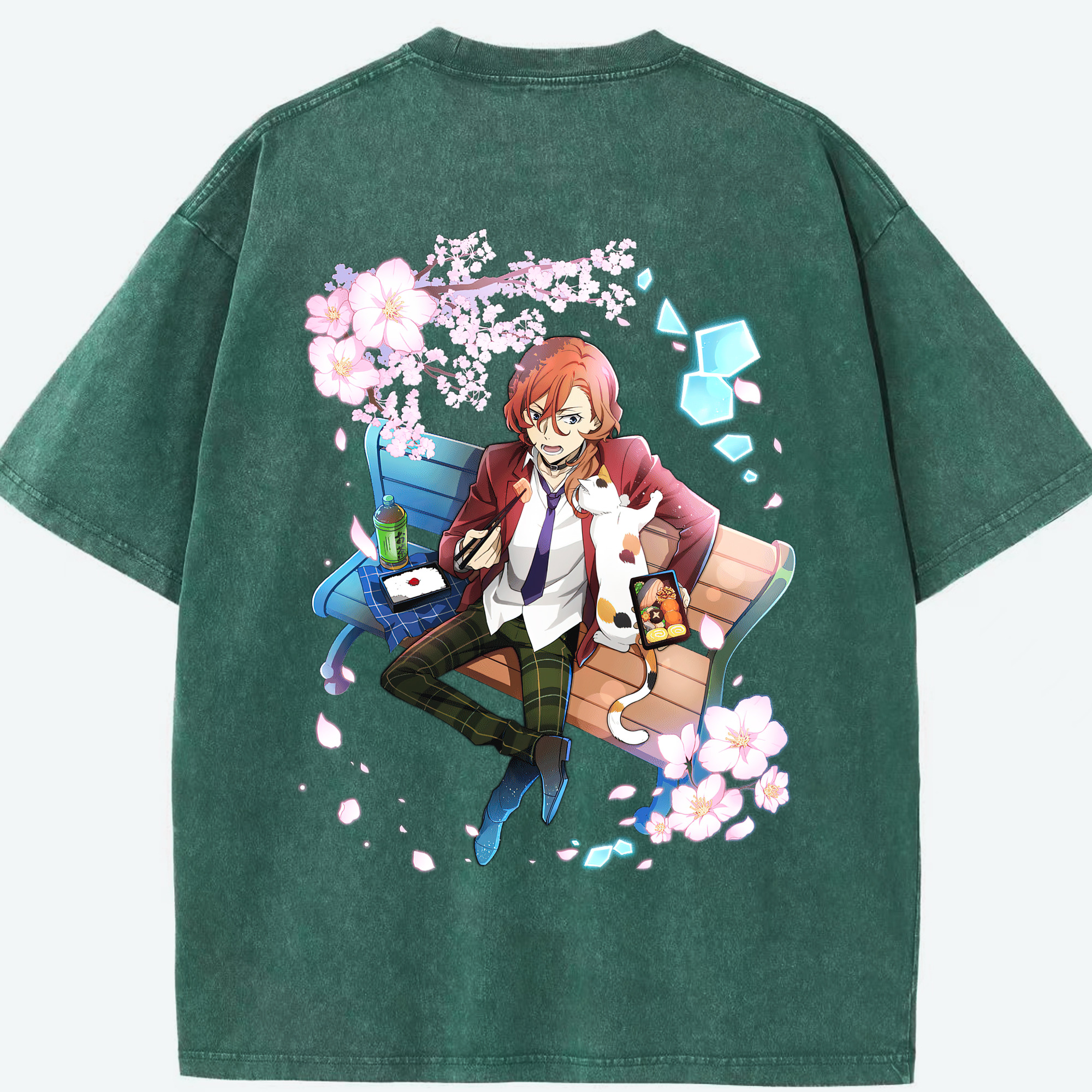 （画像用） 文豪ストレイドッグス Bungo Stray Dogs 綿100% ヴィンテージ風 半袖Tシャツ（背面プリント）